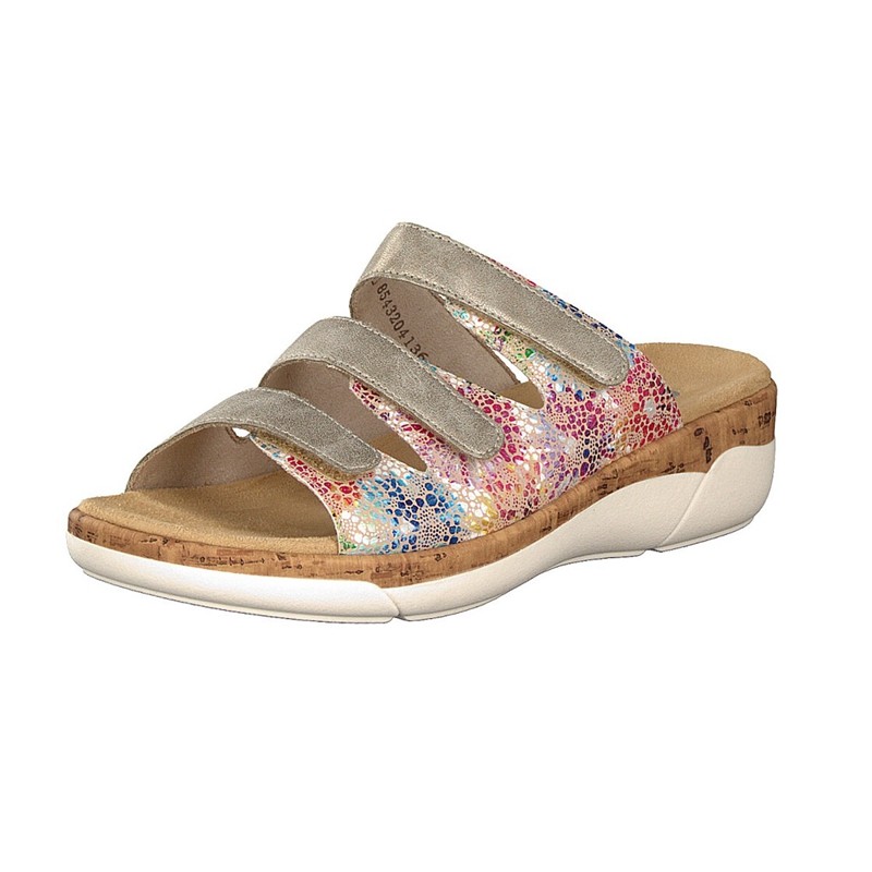 Pantufas Rieker R6851-90 Para Mulher - Multicoloridas